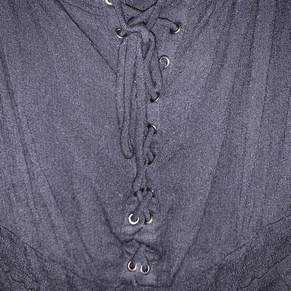 Cute Front Tie, Off Shoulder, Elastic Waist Romper/Cover Up - Picture 3 of 5